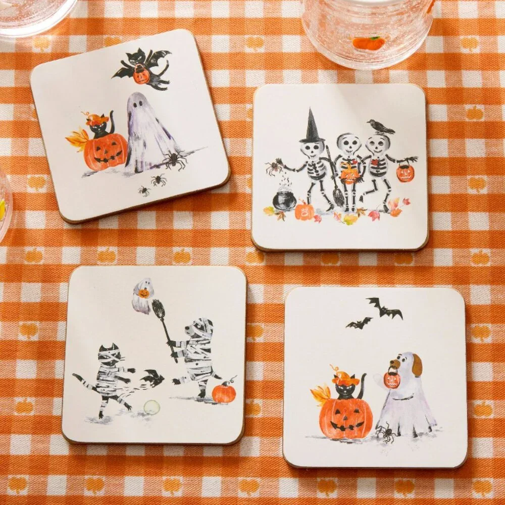 Pottery Barn Doug & Friends Coasters - Mixed of 4